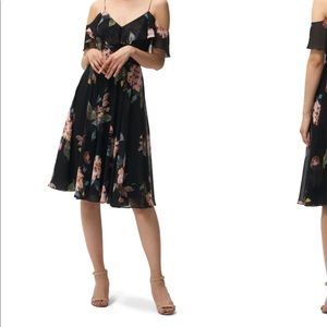 Jenny Yoo floral cold shoulder dress